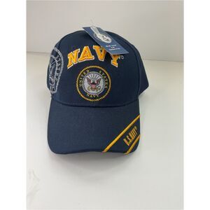 US Navy Hat Veteran Blue Embroidered Military Baseball Cap Adjustable NWT Kys